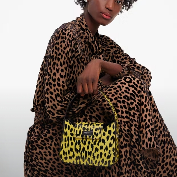 kate spade Handbags - Kate Spade- Sam Icon Modern Leopard 🐆 Hobo Bag (💛 🖤 Yellow & Black)